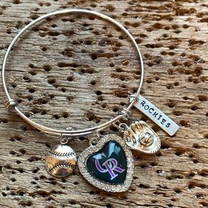 Colorado Rockies Baseball Bangle Bracelet